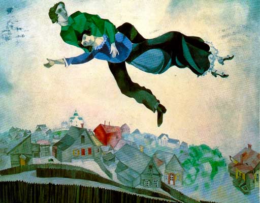“Sobre volando la ciudad” Marc Chagall, 1924