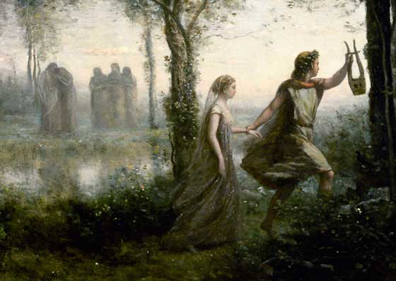Orpheus Leading Eurydice from the Underworld. Camille Corot. 1861.